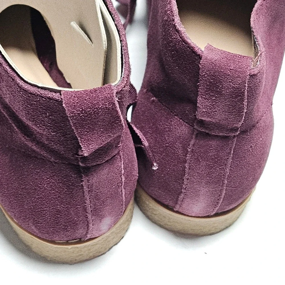 Isaac Mizrahi Live IM ZOE Dark‎ Red Suede Ribbon Lace Desert Boots Womens 7.5M